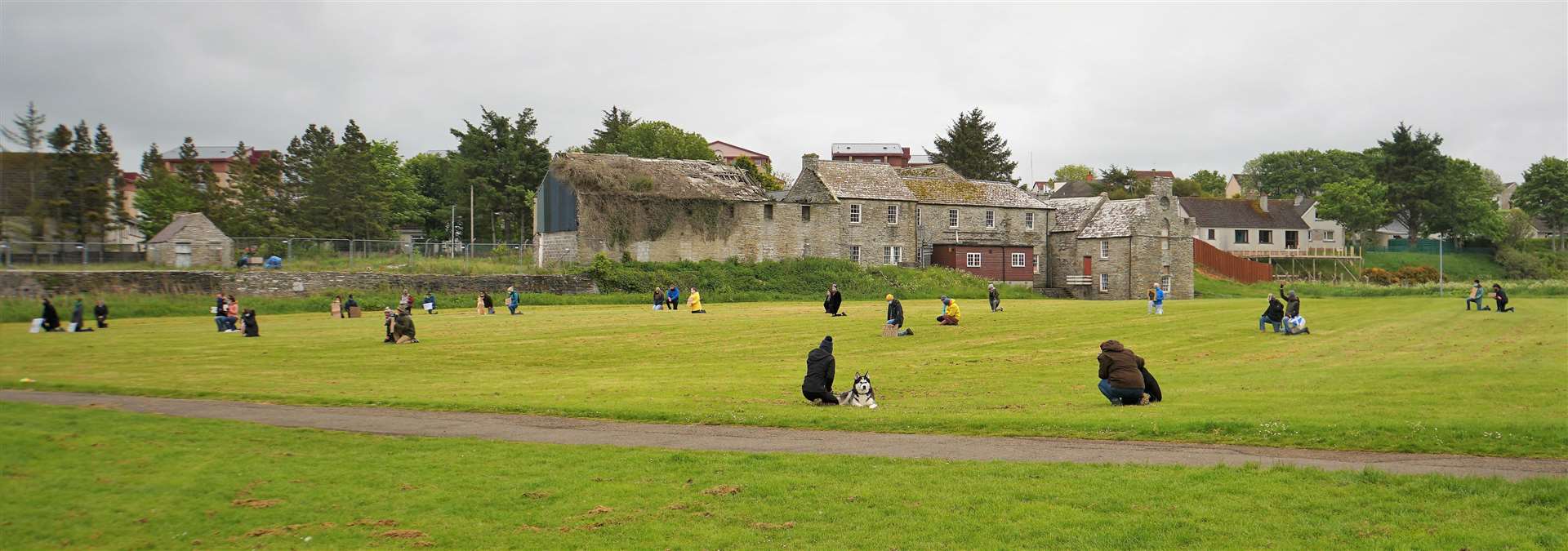People attending Thurso's BLM were well spread out on an expanse of ground near the boating pond. Picture: DGS