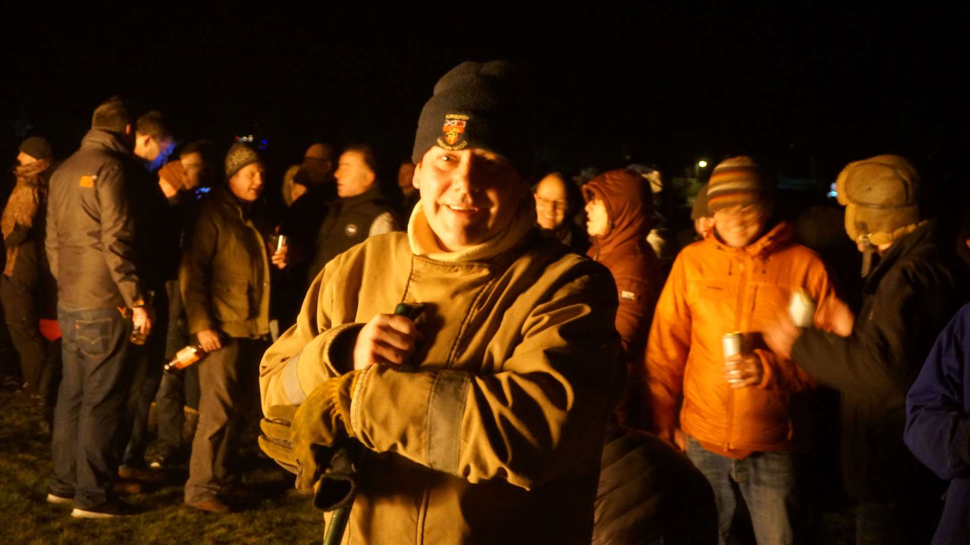 Mervyn Hill, organiser of Wick's New Year bonfire, on Hogmanay 2018. Picture: DGS