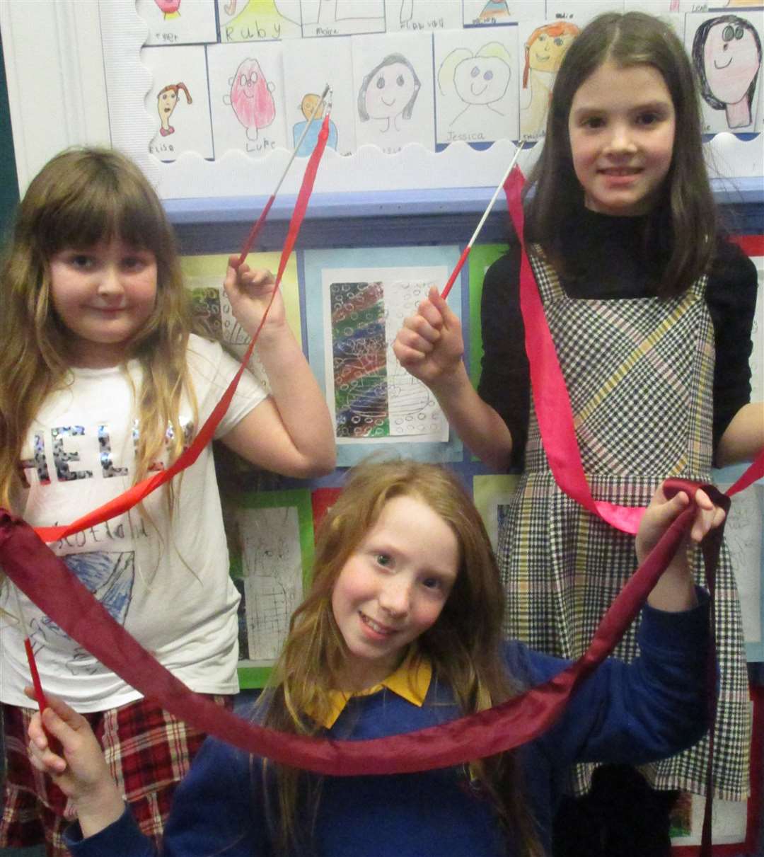 This group performed their own impressive gymnastics routine to Scottish music, using ribbons.