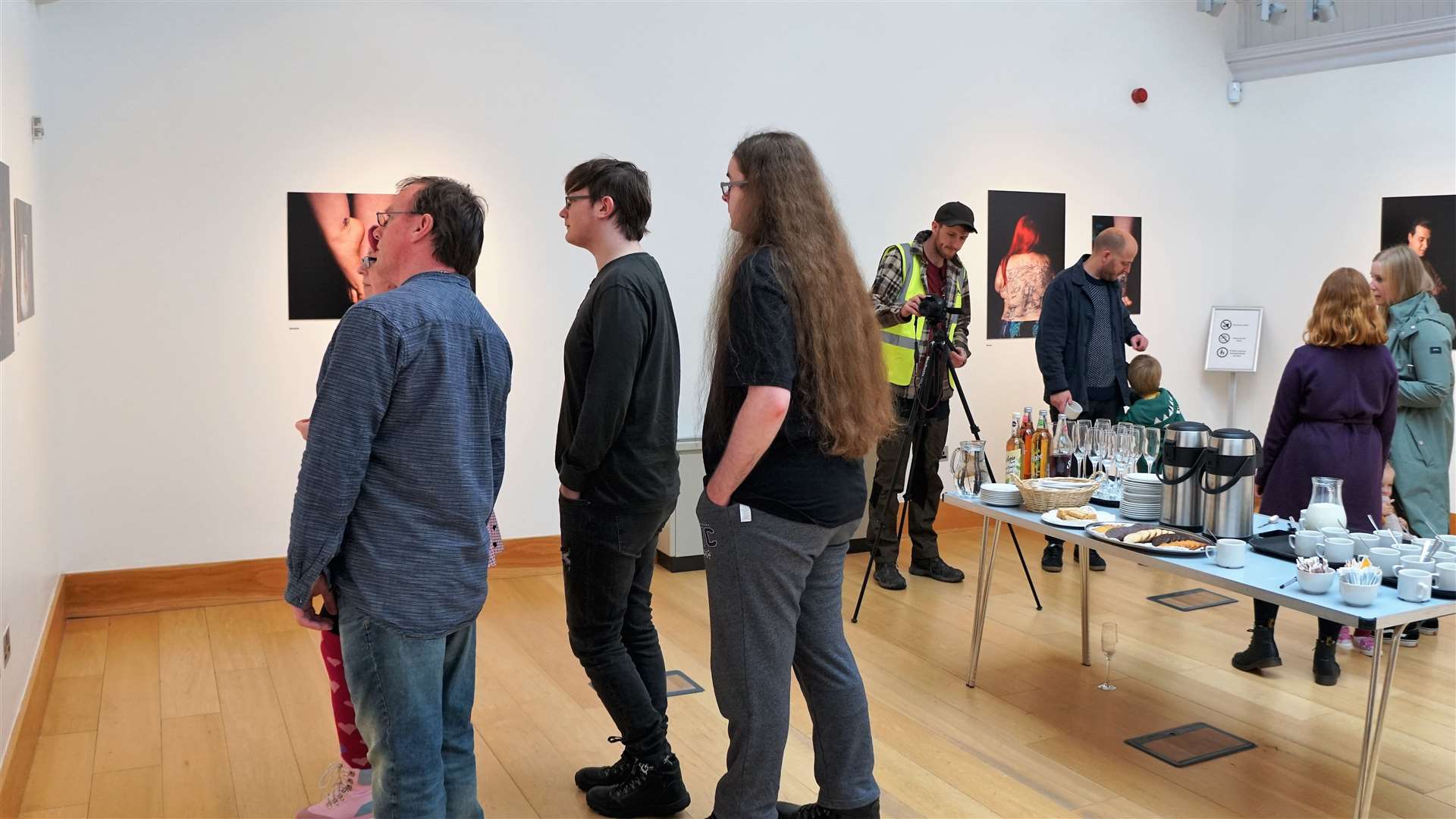 Visitors at the opening event for Painted People on Saturday. Picture: DGS