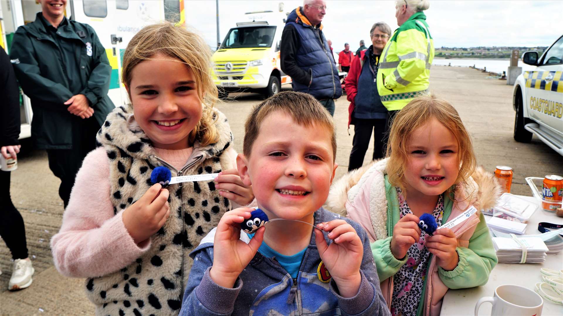 These kids were delighted to receive some free gonks thanks to the Scottish Ambulance Service. Picture: DGS
