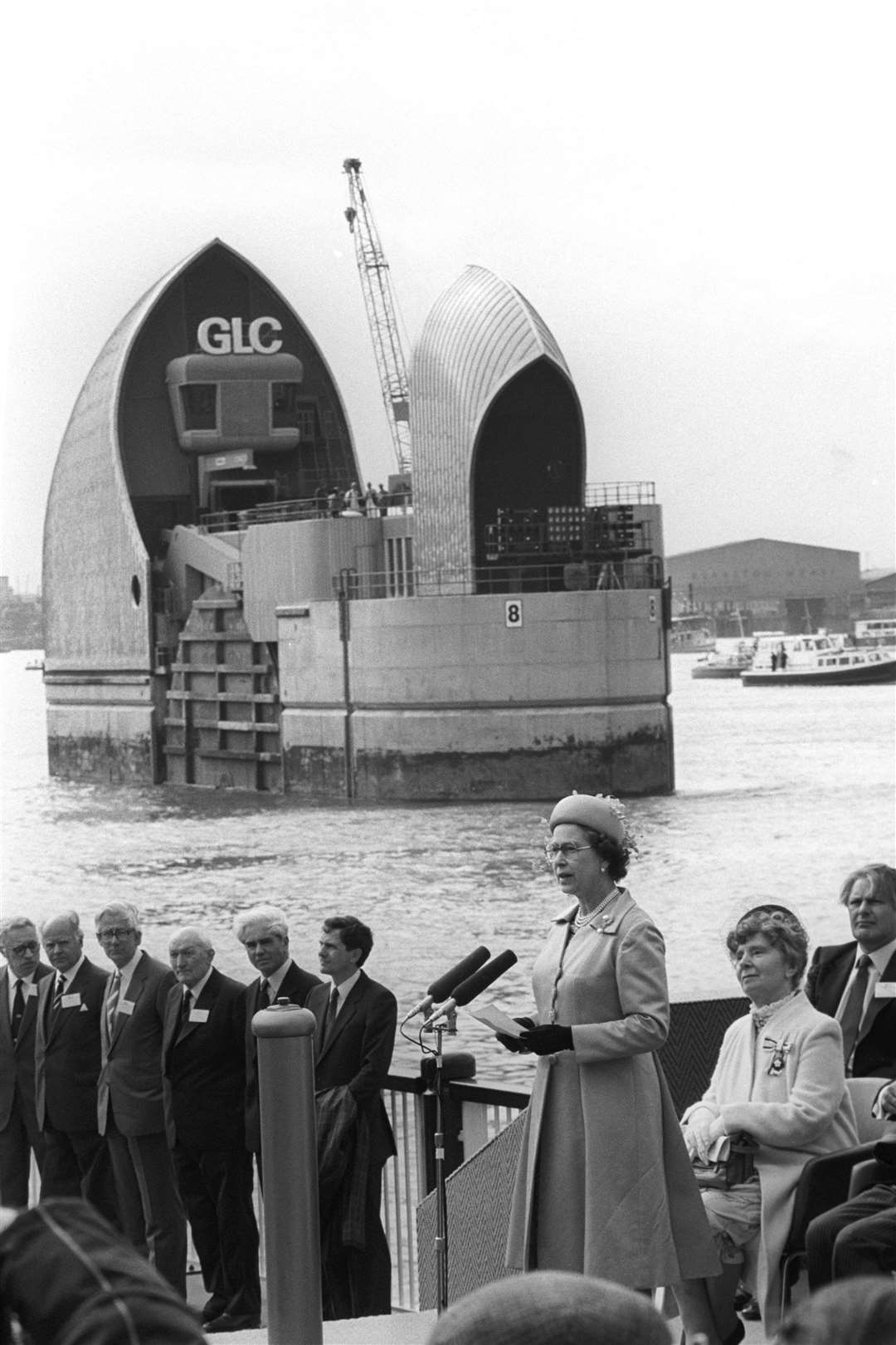 The late Queen officially opened the £460 million Thames Barrier at Woolwich (PA)