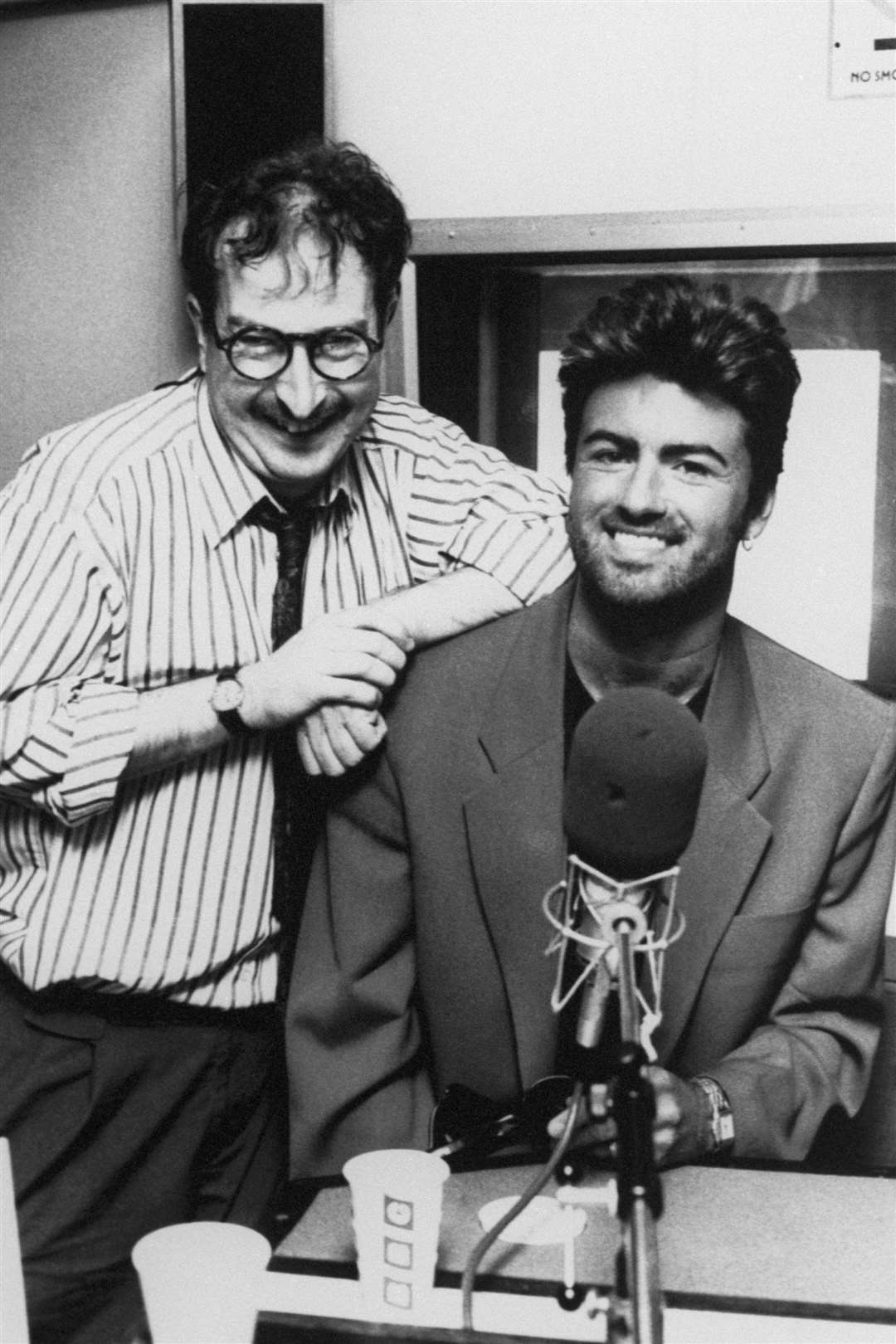 BBC Radio DJ Steve Wright with George Michael (PA)