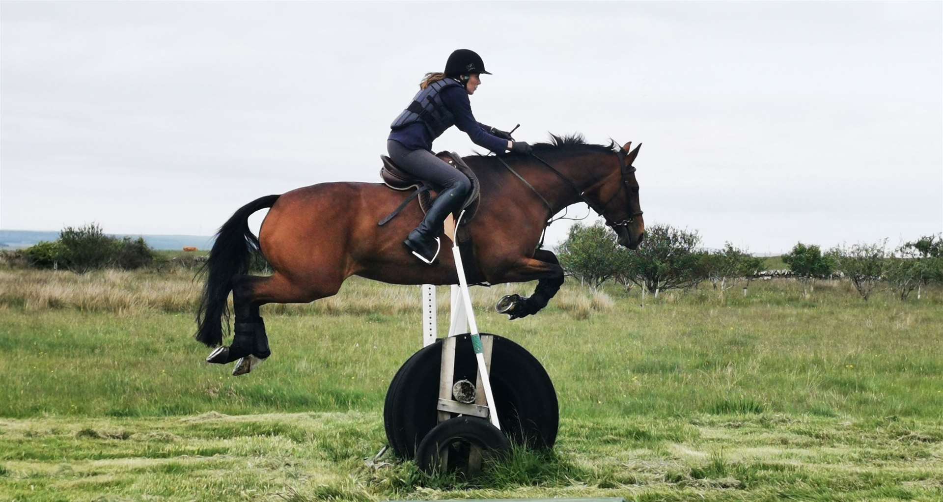 Mary Miller and Poppy get on with training for their next competition during the Caithness Riding Club camp at the weekend. Picture Marina Kempton