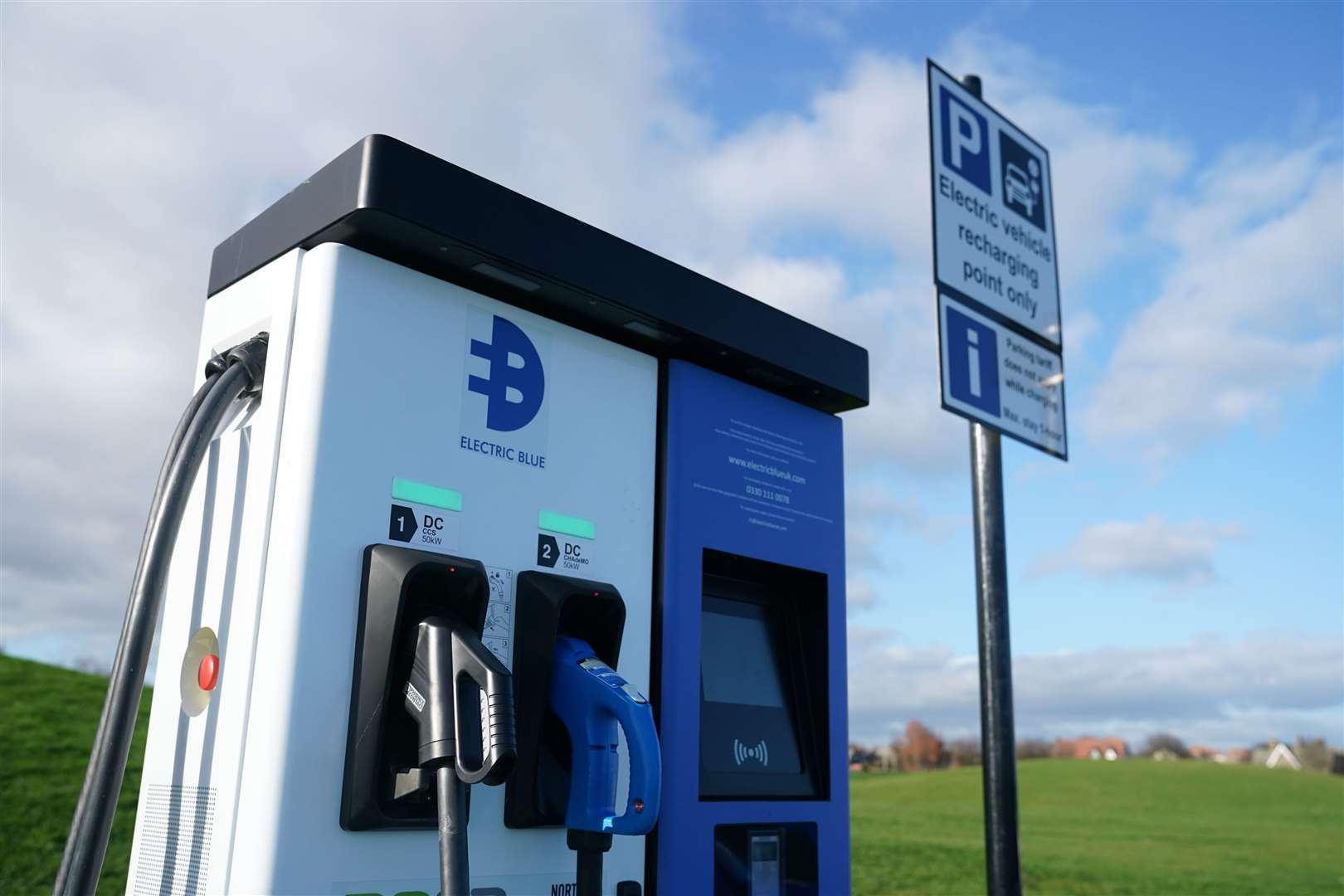 Electric vehicle charging points at Tynemouth (Owen Humphreys/PA)