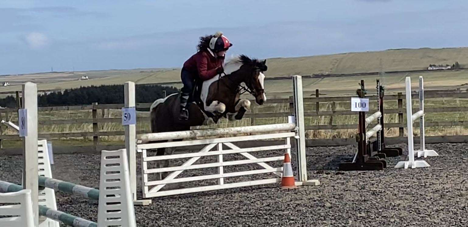 Danielle Sinclair and Skye ended up fourth in the 85-90cm jumping class at the Caithness Riding Club challenge.