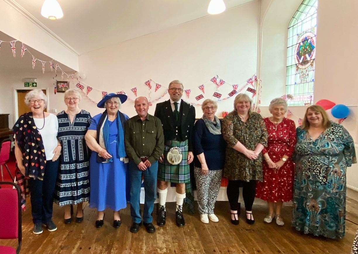 Wick St Fergus Church members in the decorated hall during Saturday's fundraising event.
