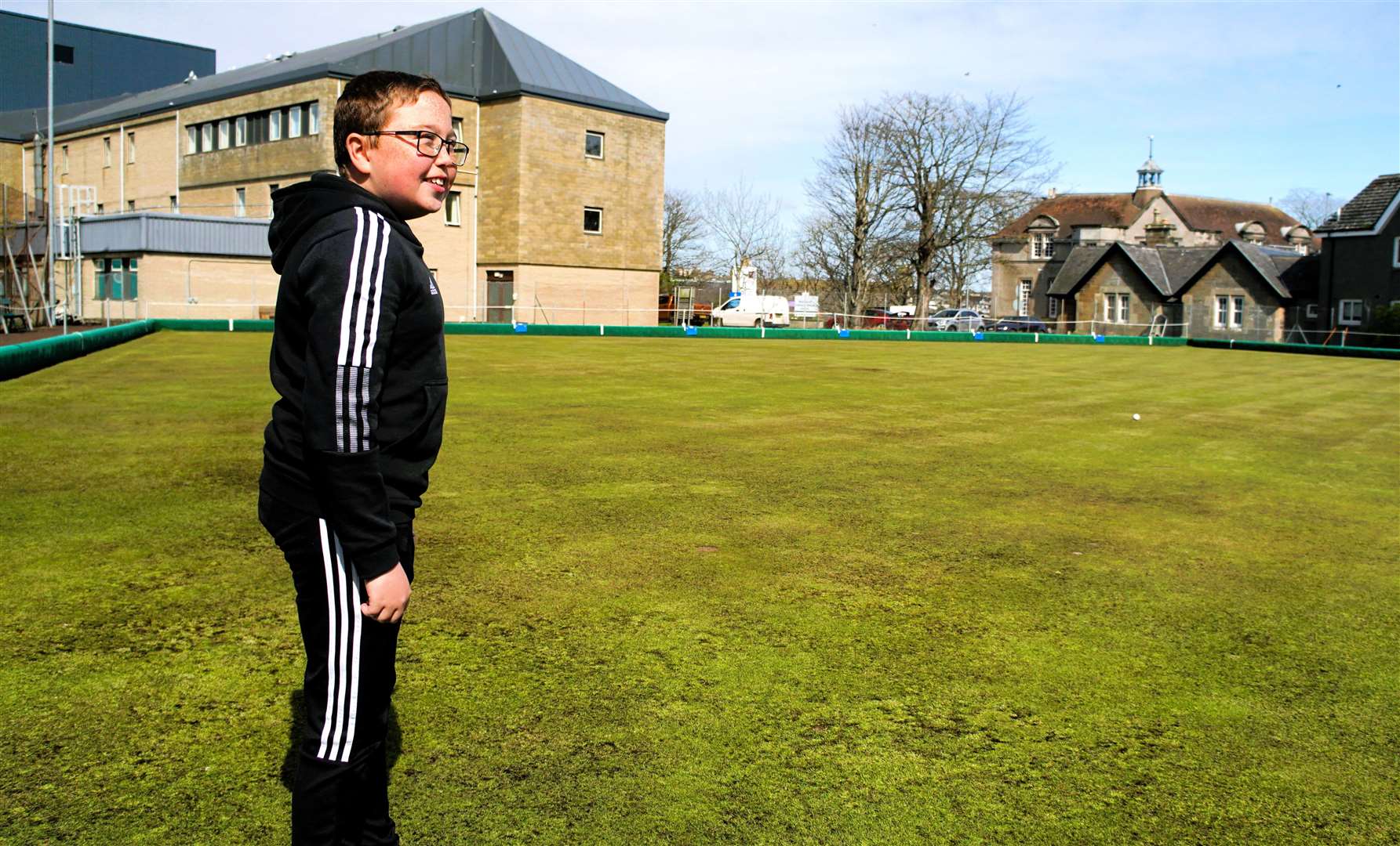 The club's youngest member, Jamie Coull, threw a good first jack to mark the start of the season. Picture: DGS