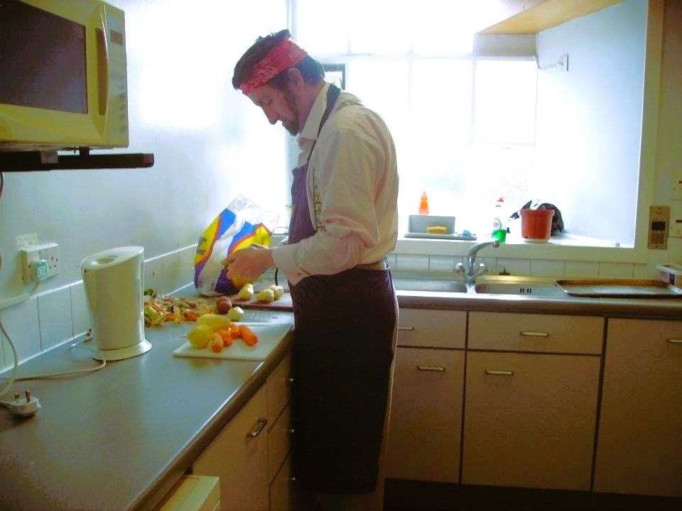 Alexander Glasgow volunteering in the kitchen of the Salvation Army in Thurso to prepare community lunches back in 2012. Picture supplied