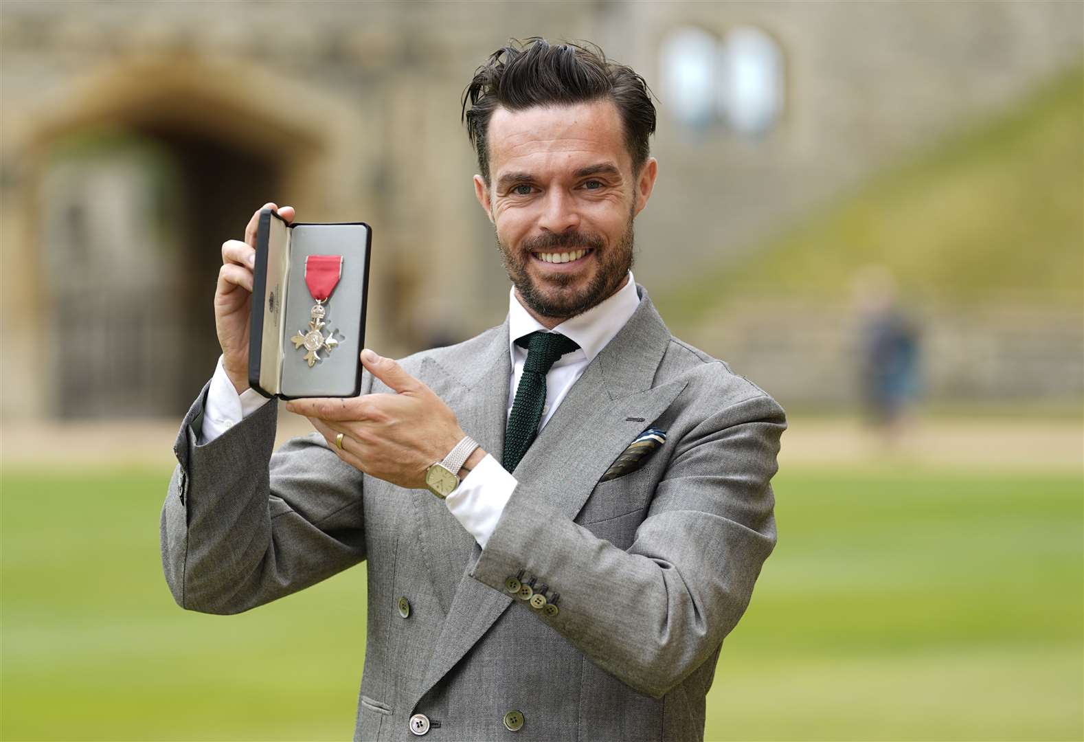 Oliver Jeffers after being made a MBE at an investiture ceremony at Windsor Castle (Andrew Matthews/PA)