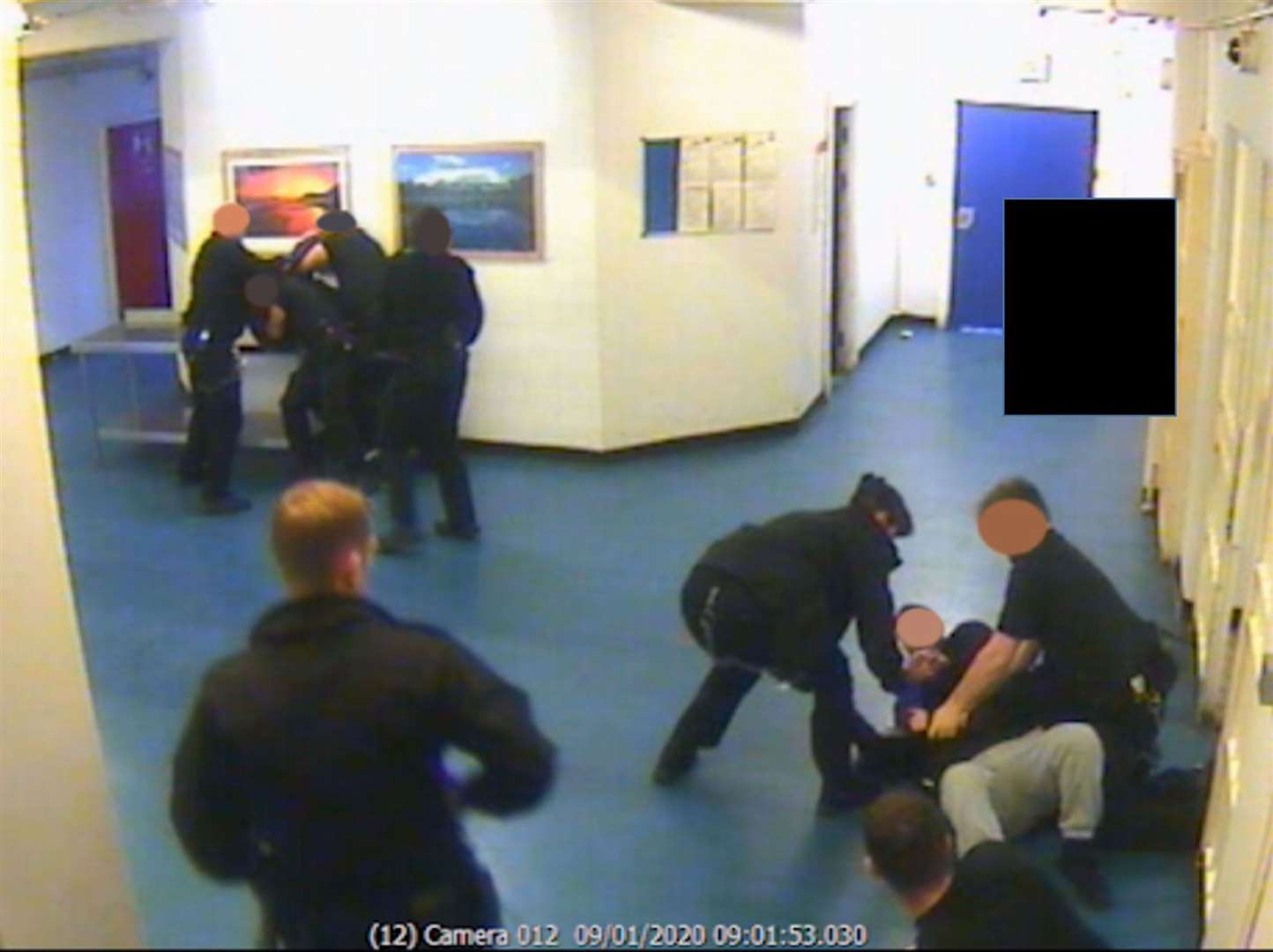 CCTV of the aftermath of the attack by Brusthom Ziamani and Baz Hockton on prison Guard Neil Trundle (Metropolitan Police)