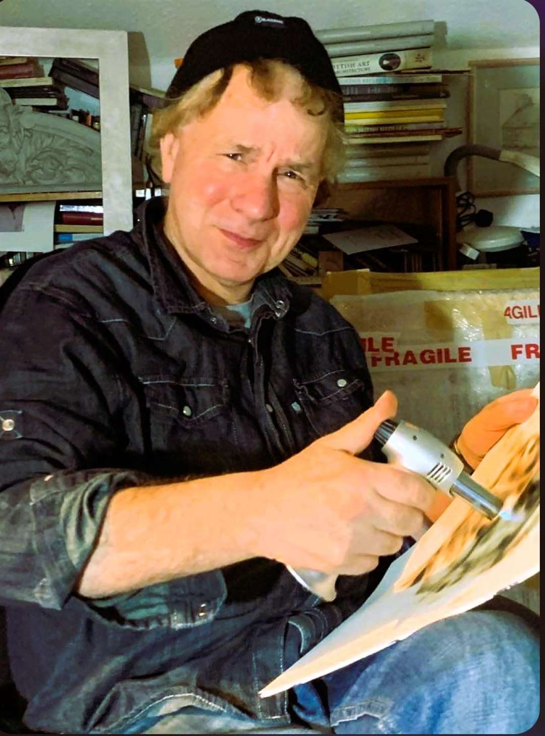 Ian Charles Scott working in his New York studio.