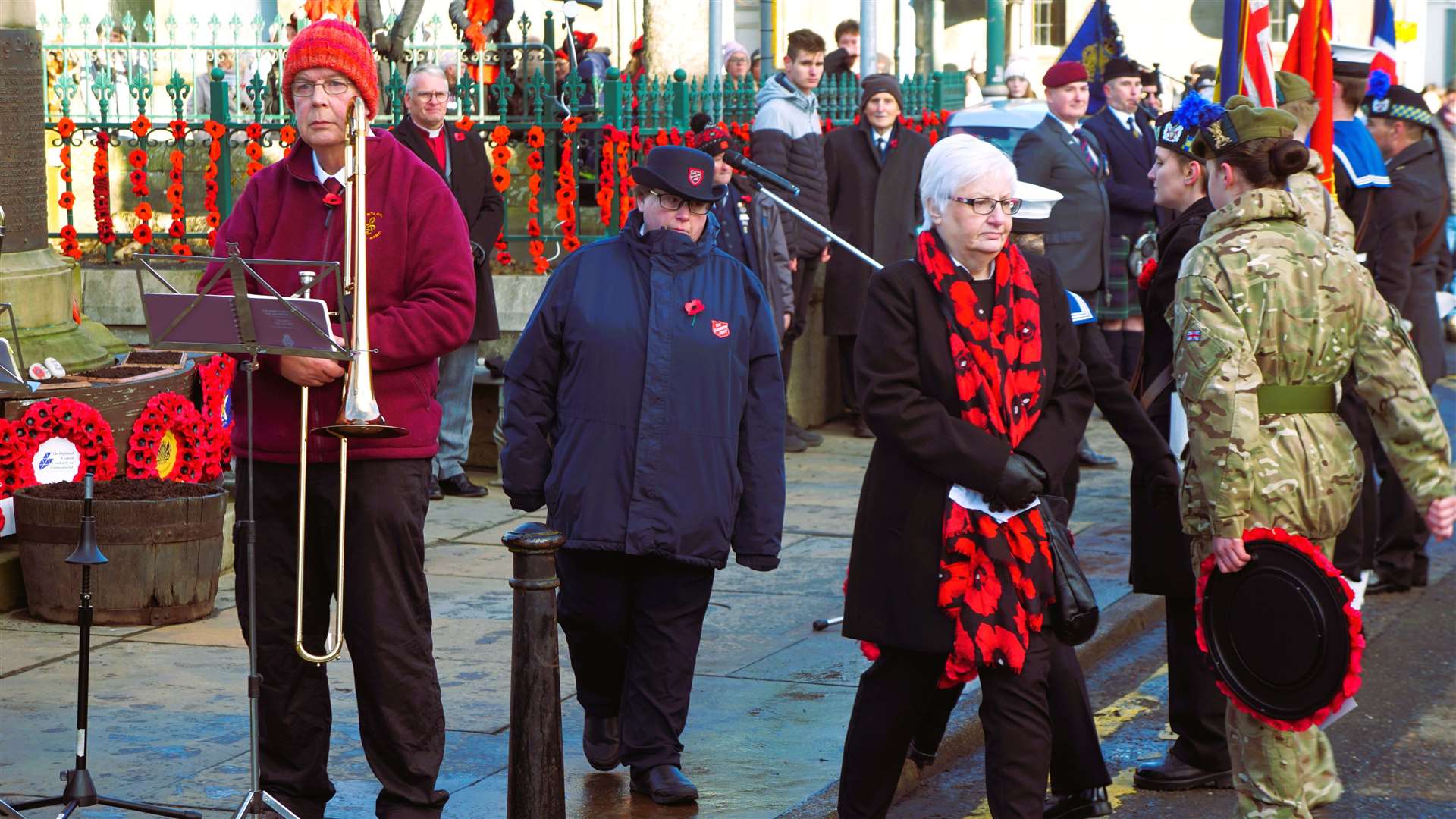 Jackie Dodds, Fishermen's Mission area officer for Caithness and Orkney laid a wreath. Picture: DGS