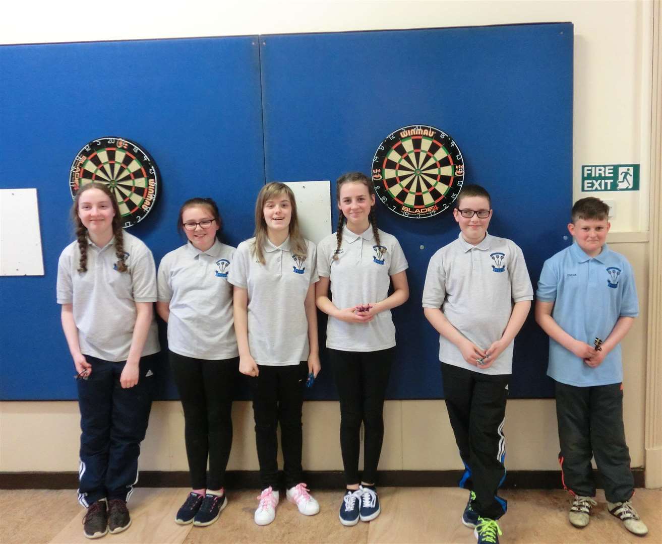 Rising stars at Caithness Youth Darts (from left) Sammie Campbell, Abbie Thain, Kara Sutherland, Abigail Duncan, Ryan Campbell and Oscar Sutherland.