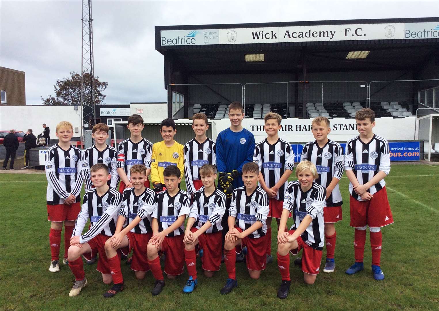The Wick Academy under-15s who defeated Clach 6-0 at Harmsworth Park.