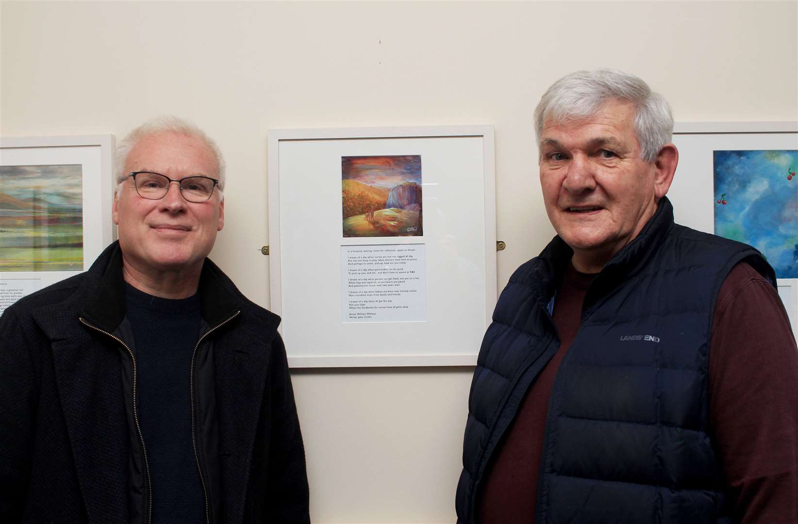 Artist Willie Wallace (left) and writers' group member John Crofts were among those who teamed up. Picture: Alan Hendry