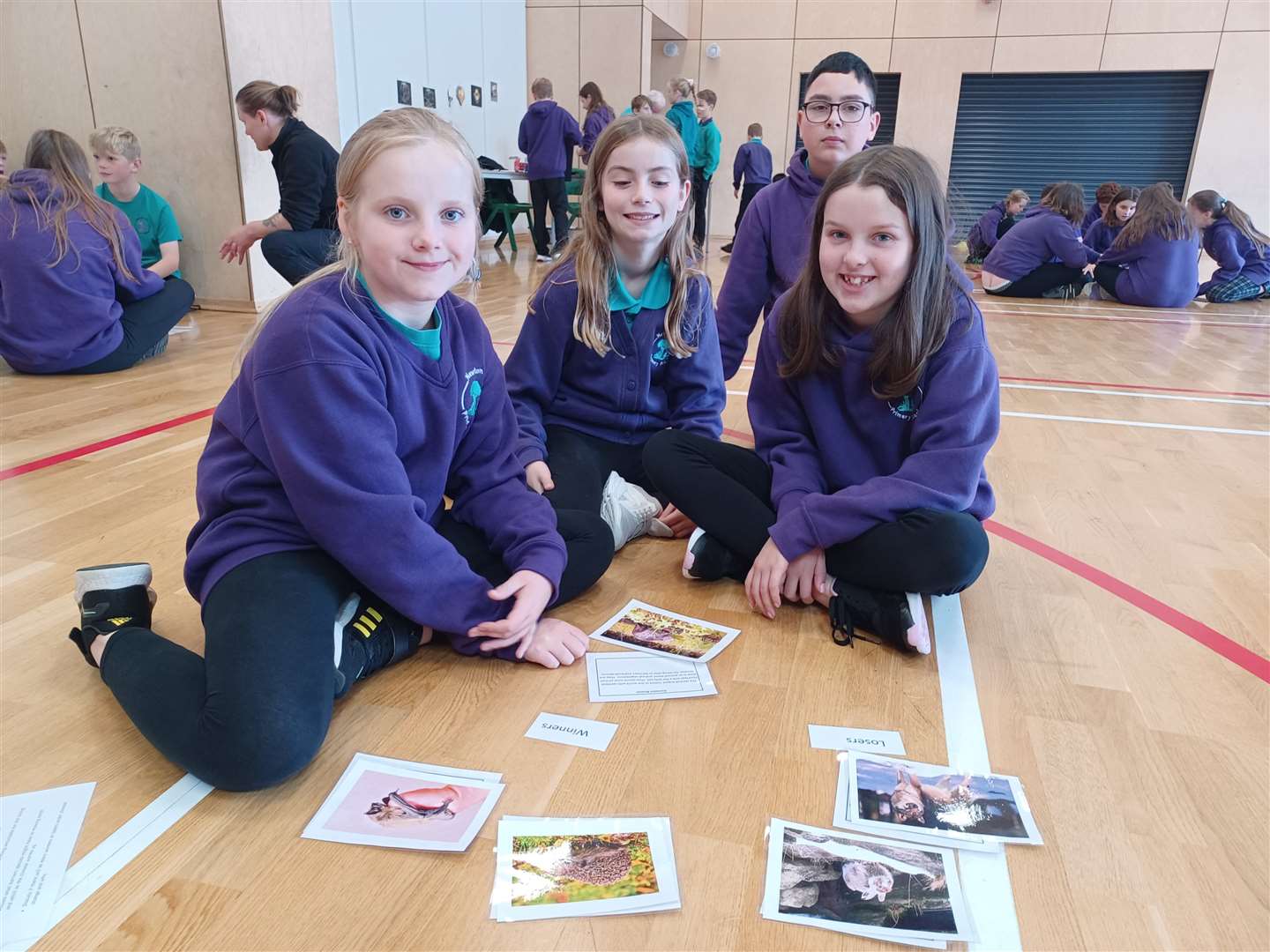 Pupils from Newton Park Primary in Wick working out how climate change will change our mammal species. Picture: HLH