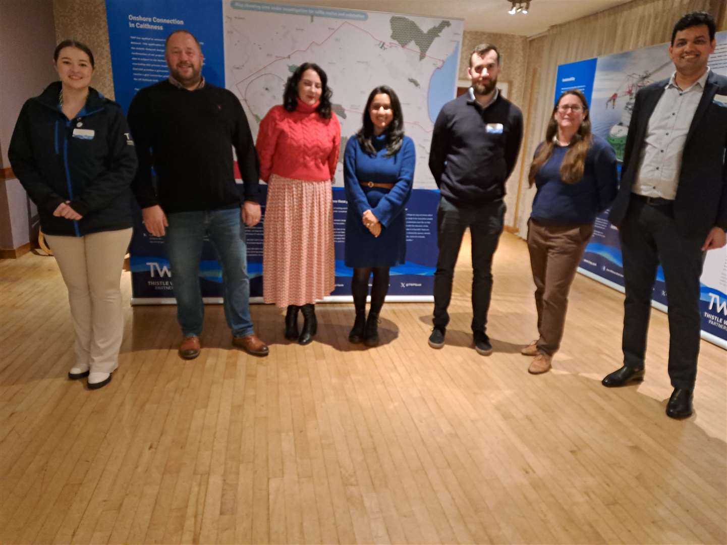 The TWP team at the information meeting in Thurso.