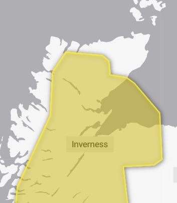 The area covered by Sunday's warning. Picture: Met Office.