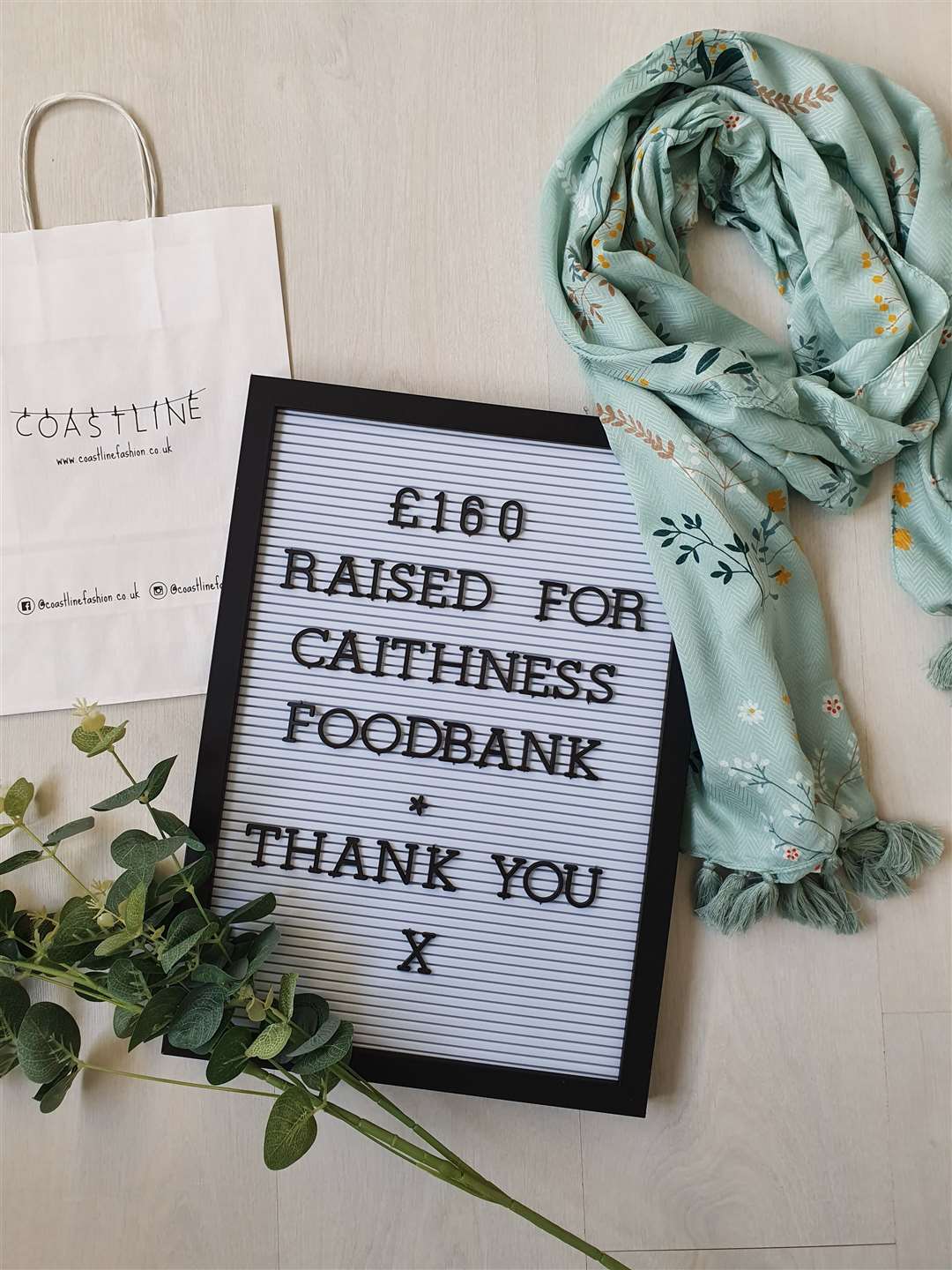 A thank you to the Caithness Foodbank from Lesley-Ann Sutherland of Coastline.