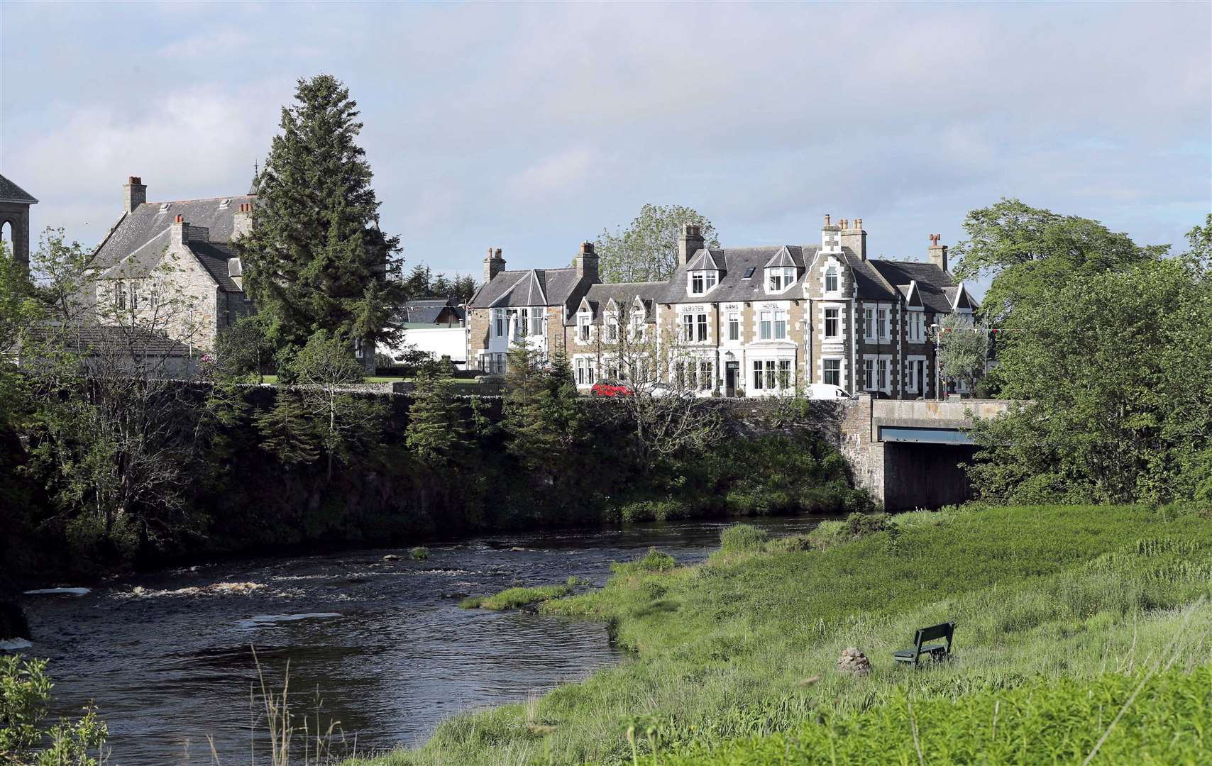 The Ulbster Arms Hotel in Halkirk now hosts ultra fast EV charging points. Picture: James Gunn