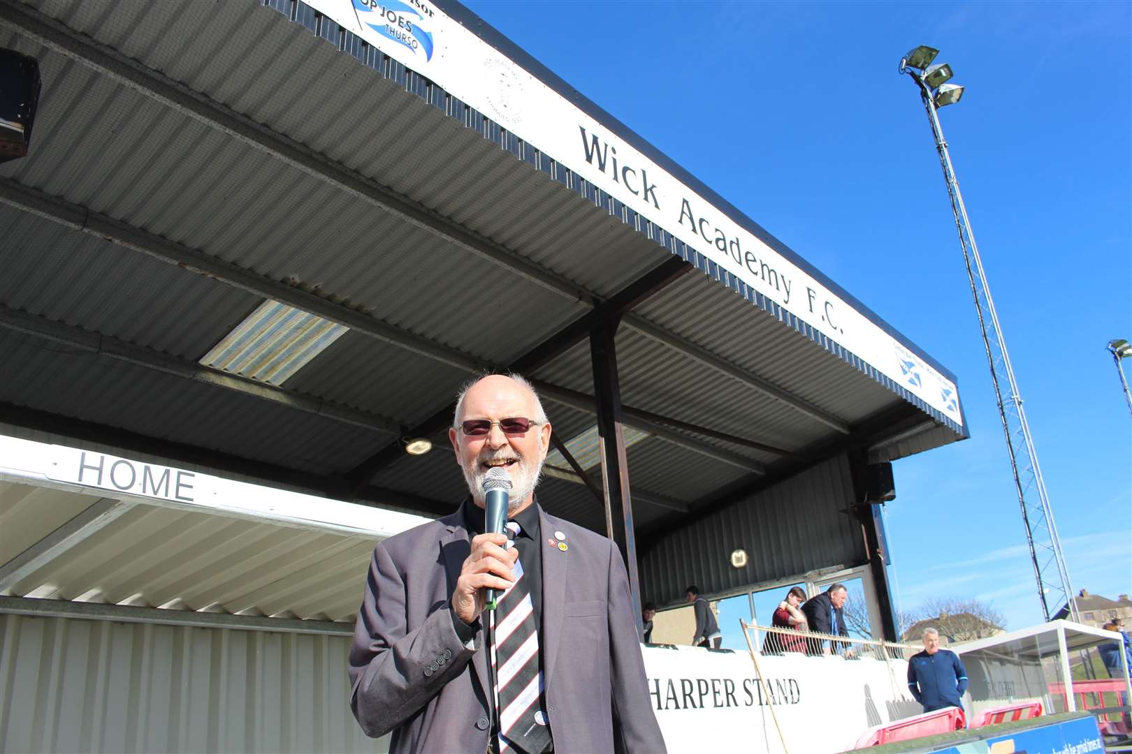 Ken Wood is the long-serving stadium announcer at Harmsworth Park and a great source of knowledge on Caithness football. Picture: Alan Hendry