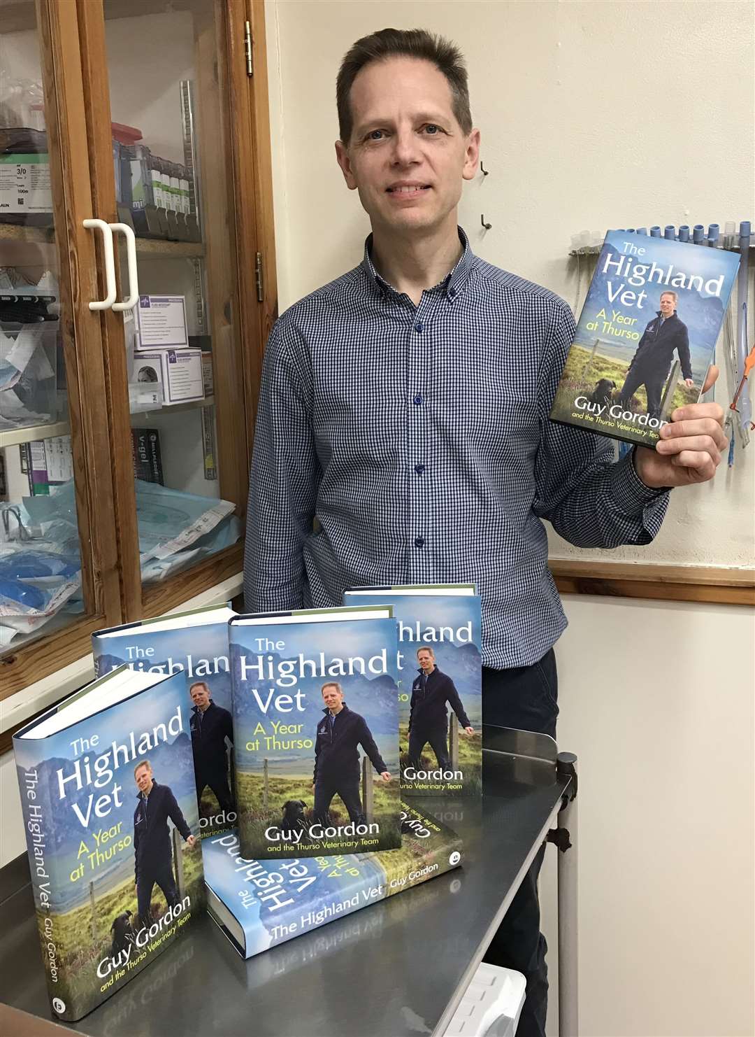 Thurso vet Guy Gordon with his new book which ties in with the TV series The Highland Vet.