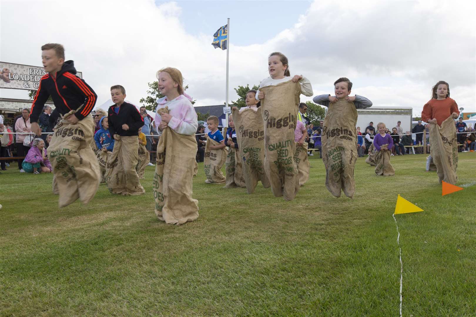Action from the under 9 years sack race. Picture: Robert MacDonald/Northern Studios