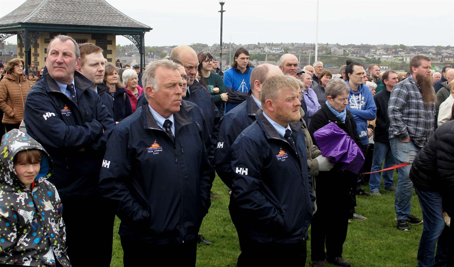 Lifeboat crew members were among those looking on at Saturday's ceremony. Picture: Alan Hendry