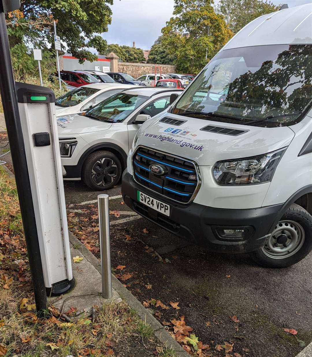 Highland Council vehicle at EV charging point.
