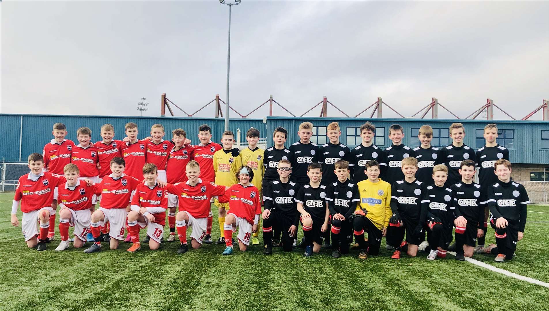 Ross County and Caithness United under-13s at the Highland Football Academy, where the Scottish Premiership club ran out 4-0 winners.