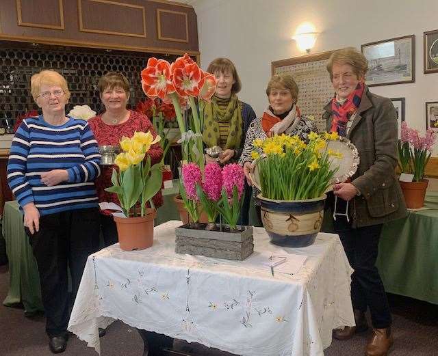 Main prize-winners at Wick and District Gardening Club's annual bulb show.