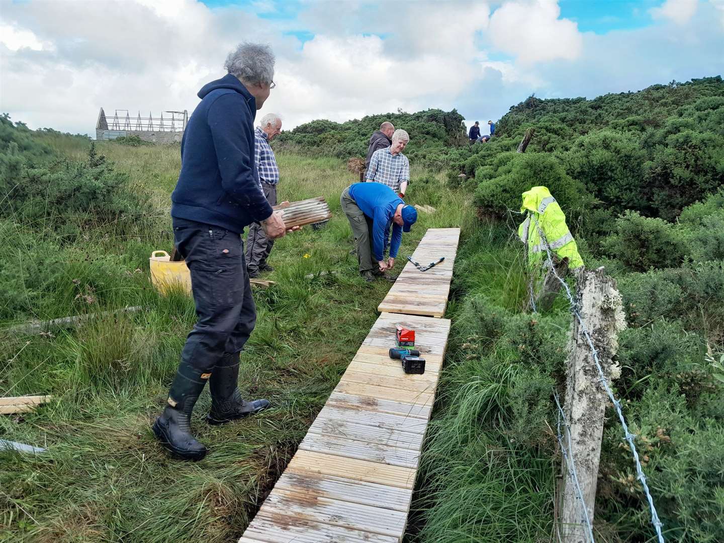 Caithness Environment Volunteers worked alongside John O'Groats Trail manager Ken McElroy to install a boardwalk last year.