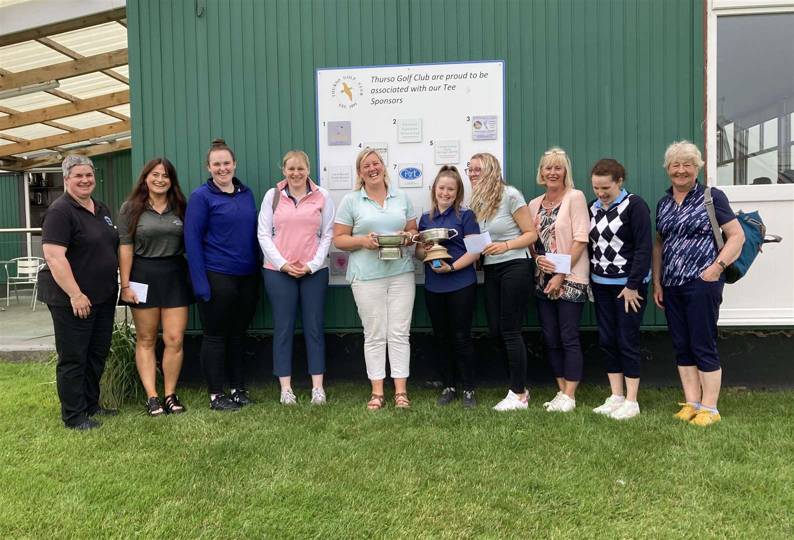 All smiles for the prize-winners in the recent Ladies' Open at Thurso Golf Club.