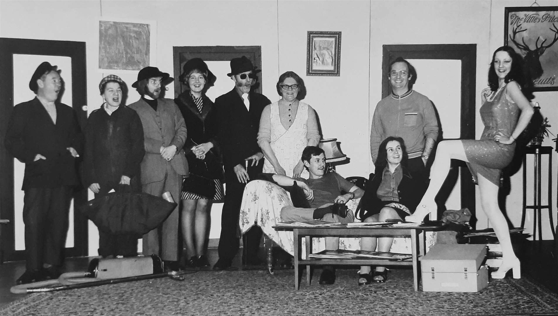 Members of Wick Players who appeared in Cat on the Fiddle in 1974. From left: Ian Mathieson, Peggy Barrett, Raymond Durrand, Gloria Groundwater, Harry Barrett, Nan Graham, Andrew Mackay, Maureen Gunn, Donald Farmer and Aline Mowat. Picture: J McDonald Photographers