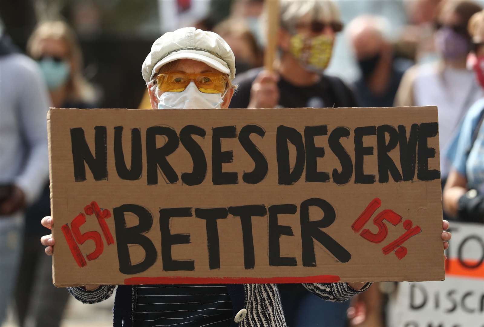 Campaigners are seeking a 15% pay rise for NHS workers and an increase in NHS funding (Gareth Fuller/PA)