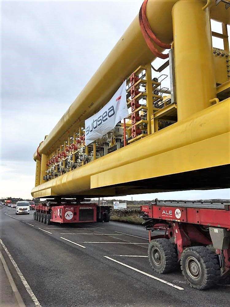 The 285 ton towhead made its way out of Wick on Monday and past the Tesco store as part of the first stage in its journey. Picture: Steven Gunn