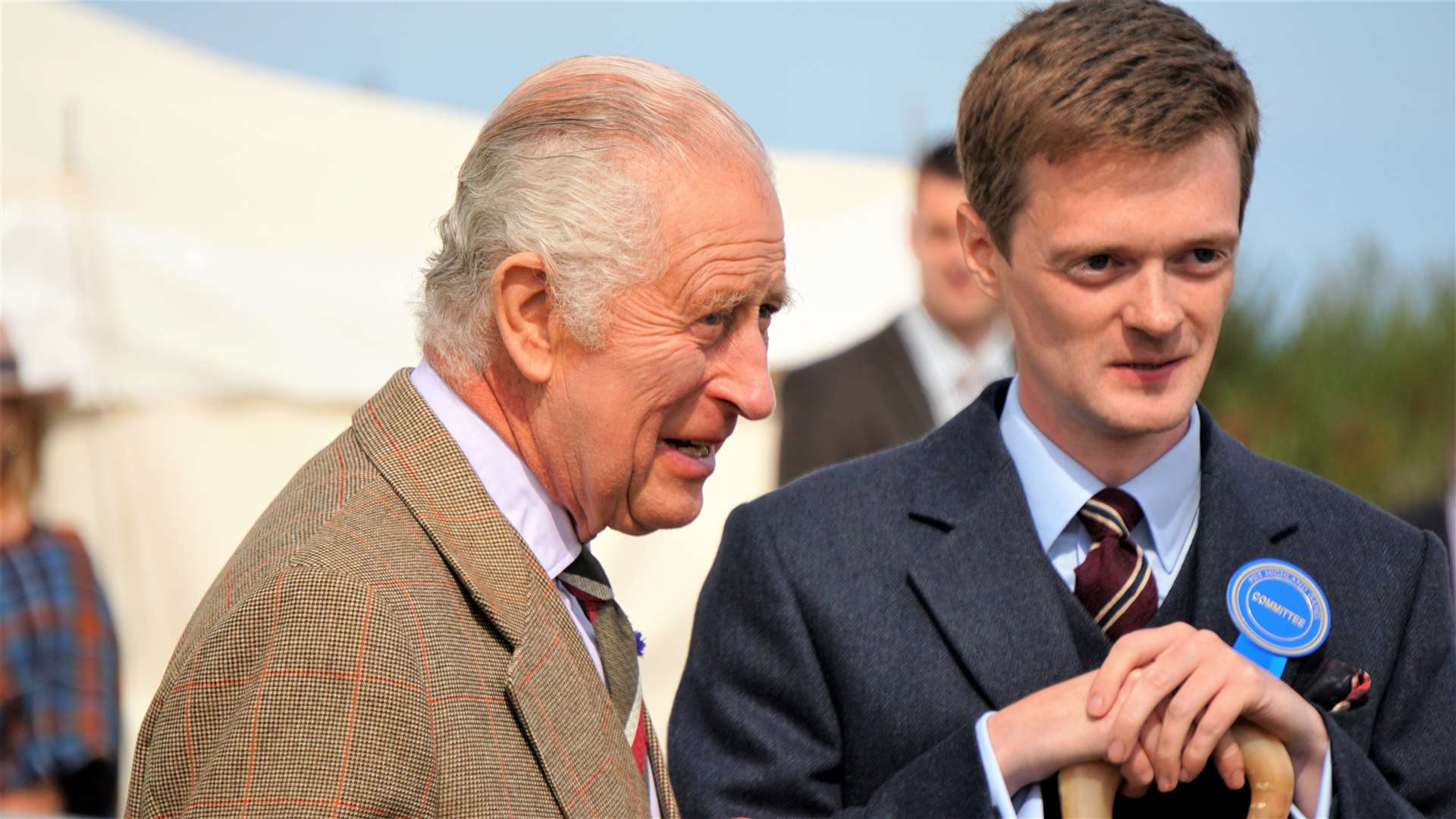 King Charles III with Andrew Sinclair who is chair of the Mey Highland Games committee. Picture: DGS