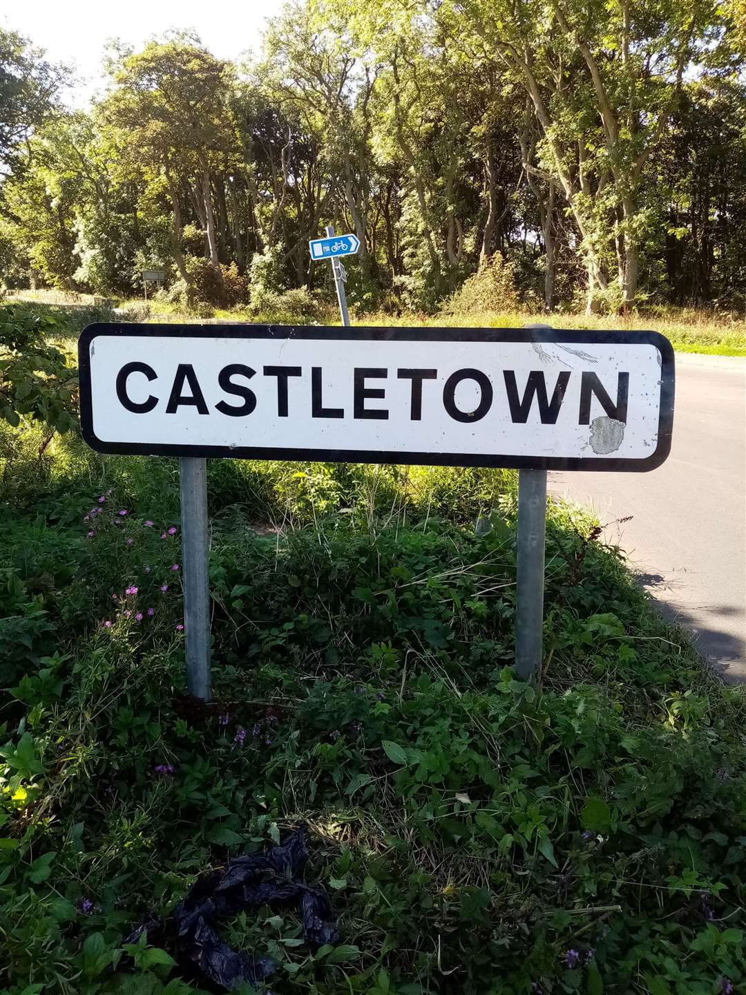 The Castletown sign at the old mill was removed but has been put back in place by council staff
