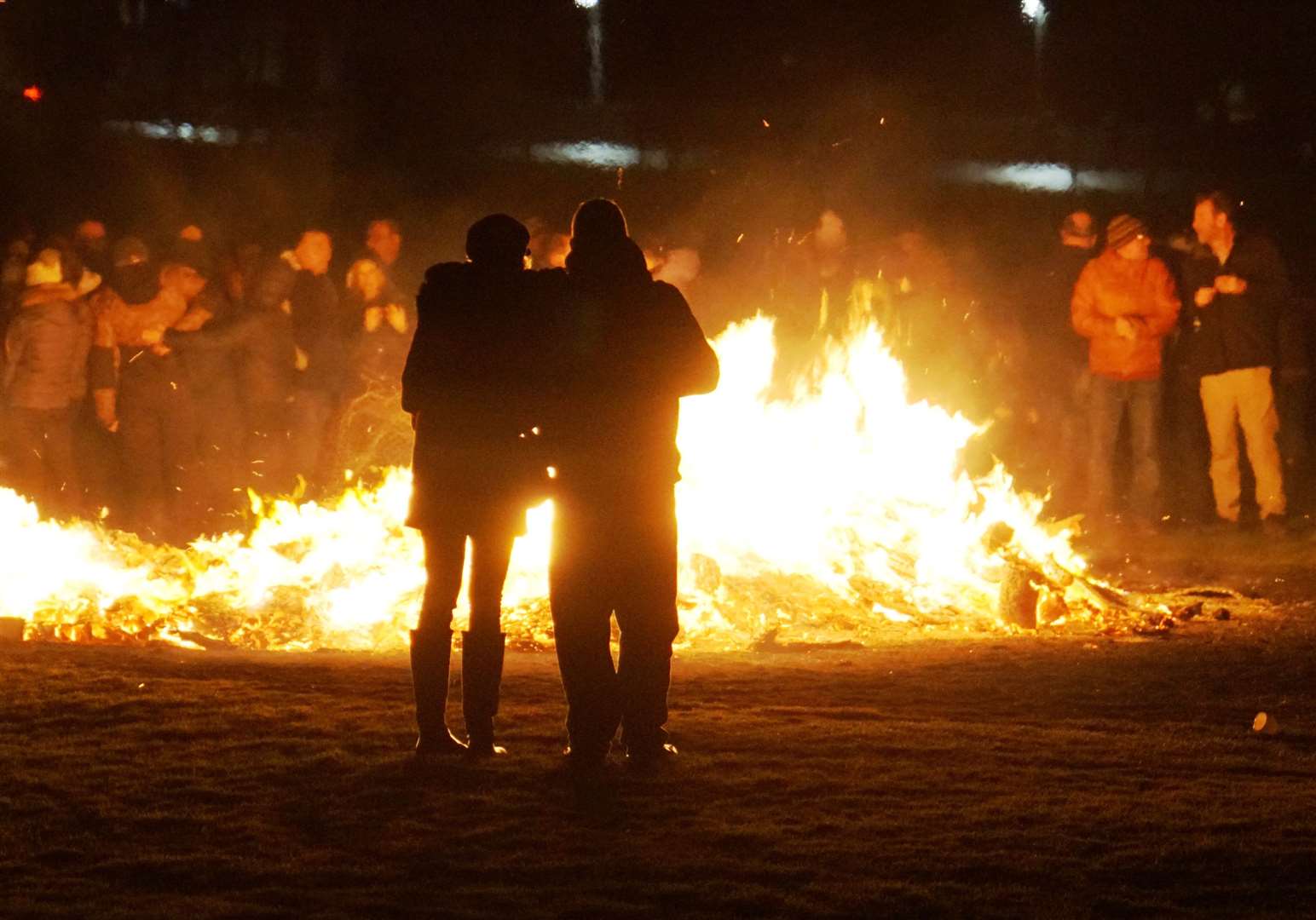 Crowds of up to 300 gather at the Bignold Park for the Pulteneytown bonfire. Picture: DGS
