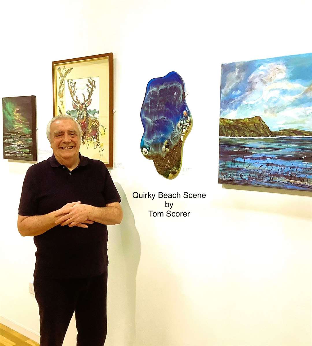 Tom Scorer with his 'Quirky Beach Scene'.