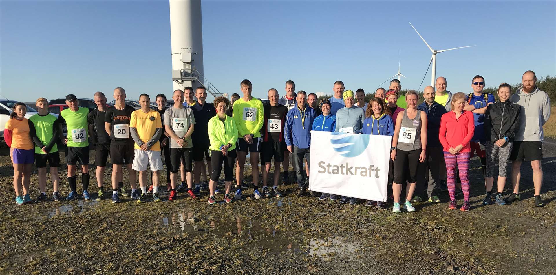 Runners who took part in the Statkraft Winter Trail Series event at Baillie Wind Farm.