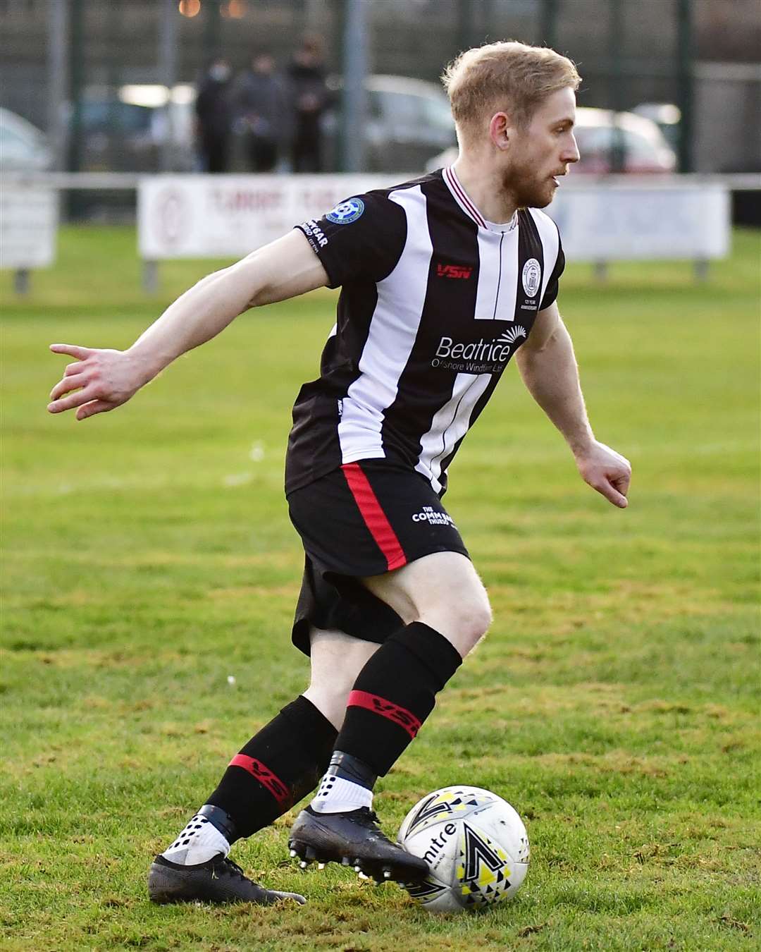 Alan Hughes on his 150th appearance for Wick Academy. Picture: Mel Roger