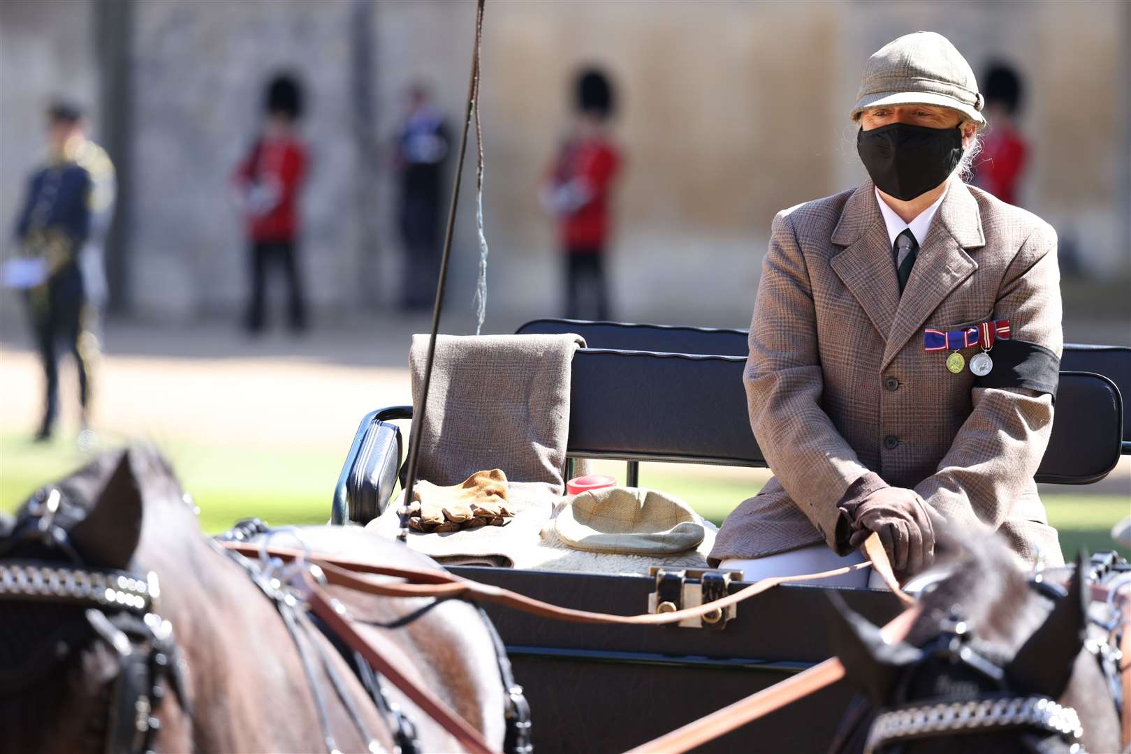 The Duke of Edinburgh’s driving carriage in the Quadrangle (Ian Vogler/Daily Mirror/PA)