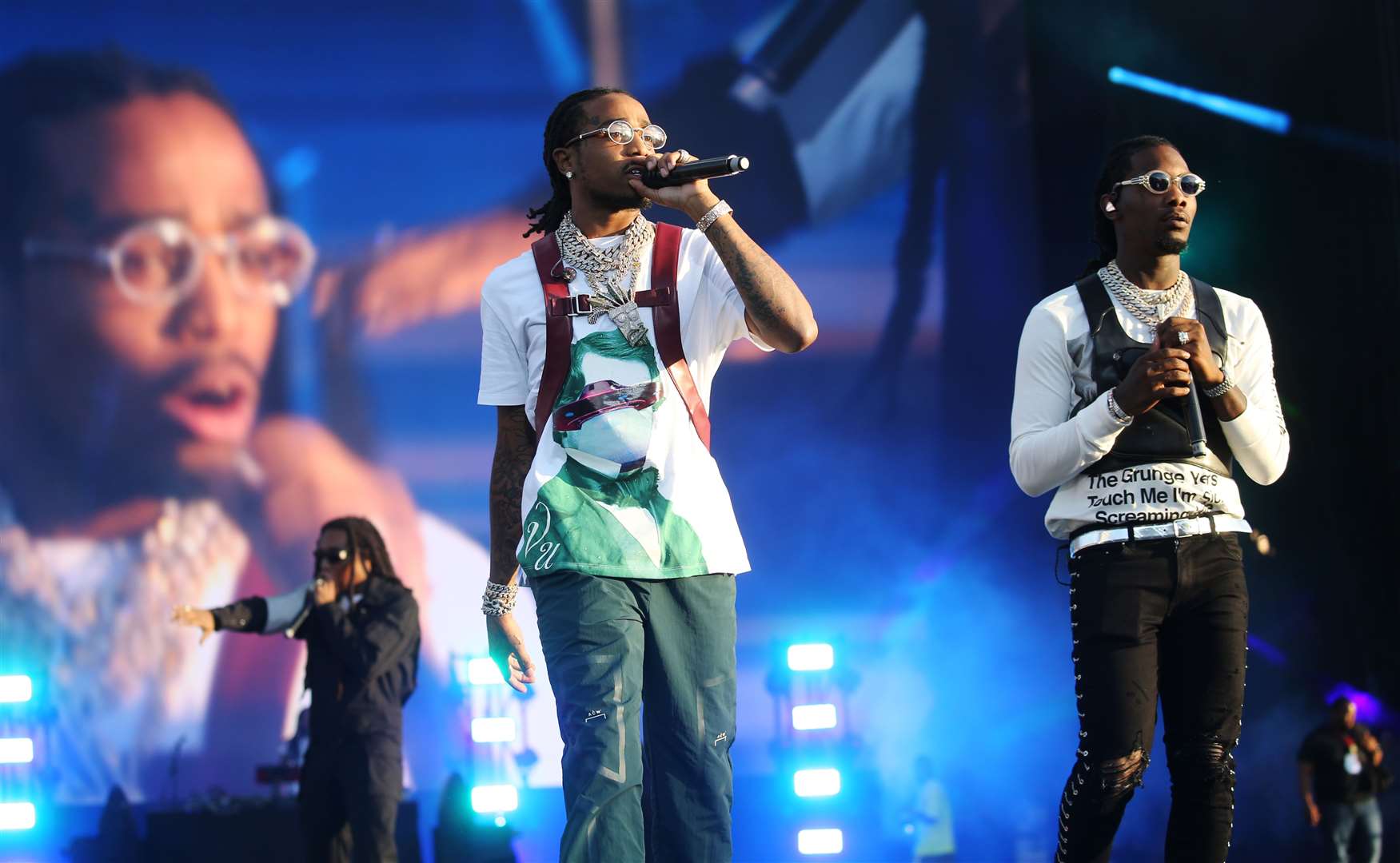 Takeoff, Quavo and Offset perform at Wireless Festival held at Finsbury Park, London (Isabel Infantes/PA)