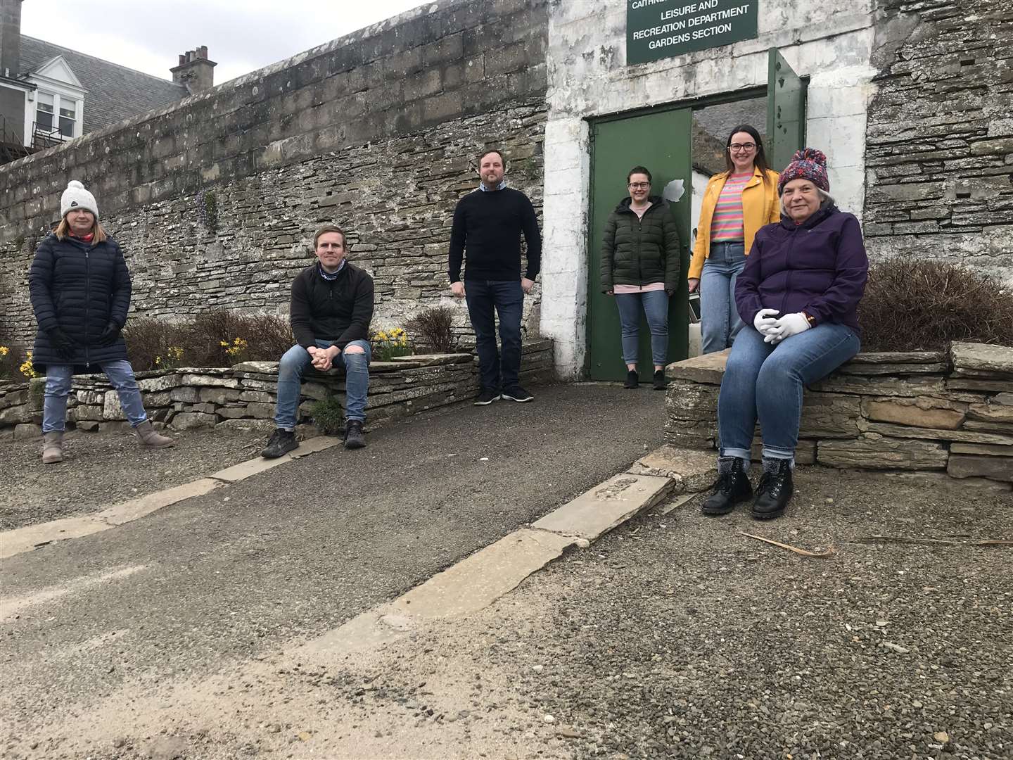 Thurso Community Benefit Board members (from left to right) Karon Jappy, Derek Manson, Iain Carlisle, Emma Bremner, Marion O’Brien and Helen Allan outside the Thurso greenhouses complex.