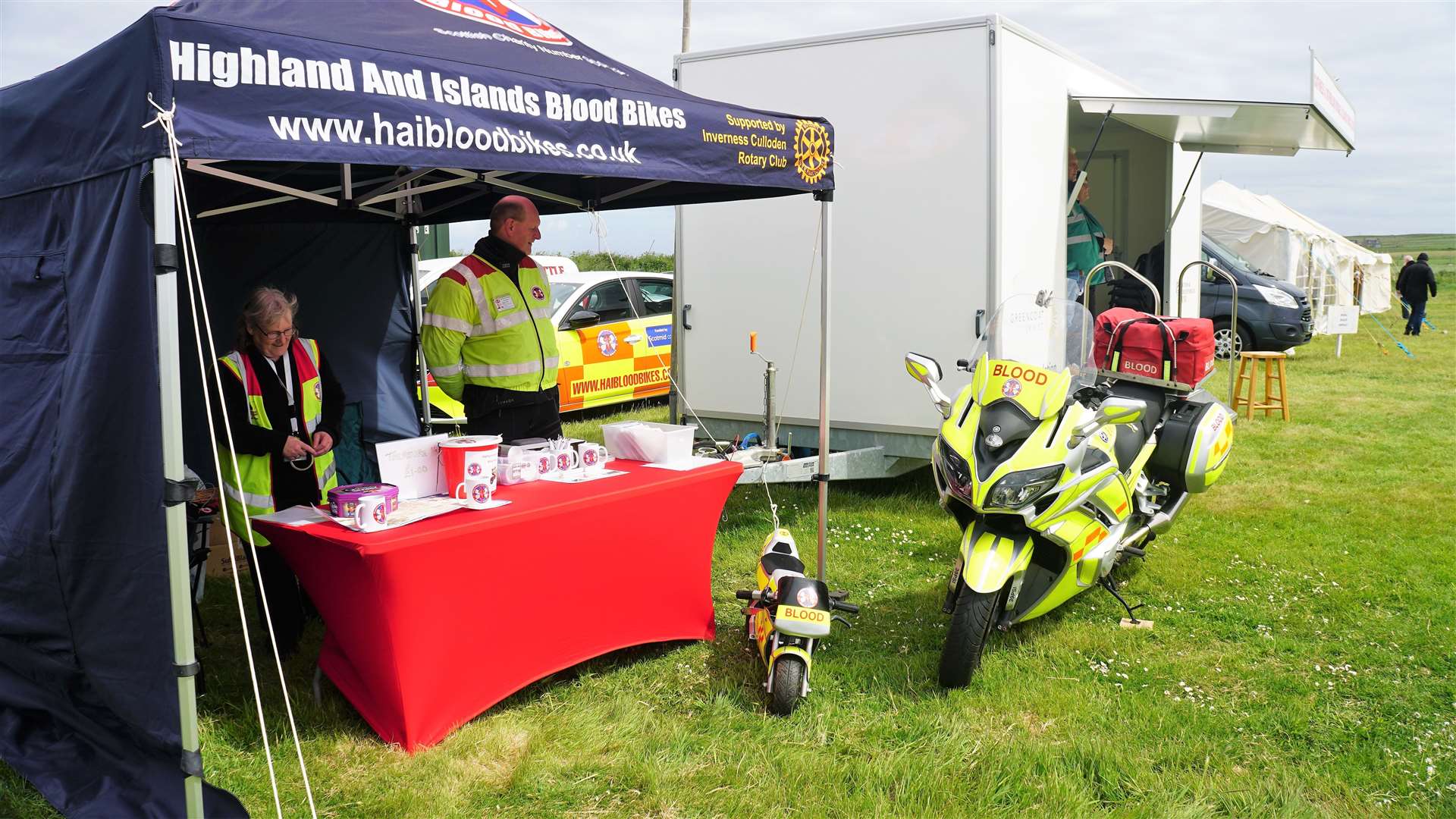 Blood Bikes were at the event to talk about their lifesaving work. The Highlands and Islands Blood Bikes volunteers transfer samples across NHS hospitals, care homes and GP surgeries. Picture: DGS
