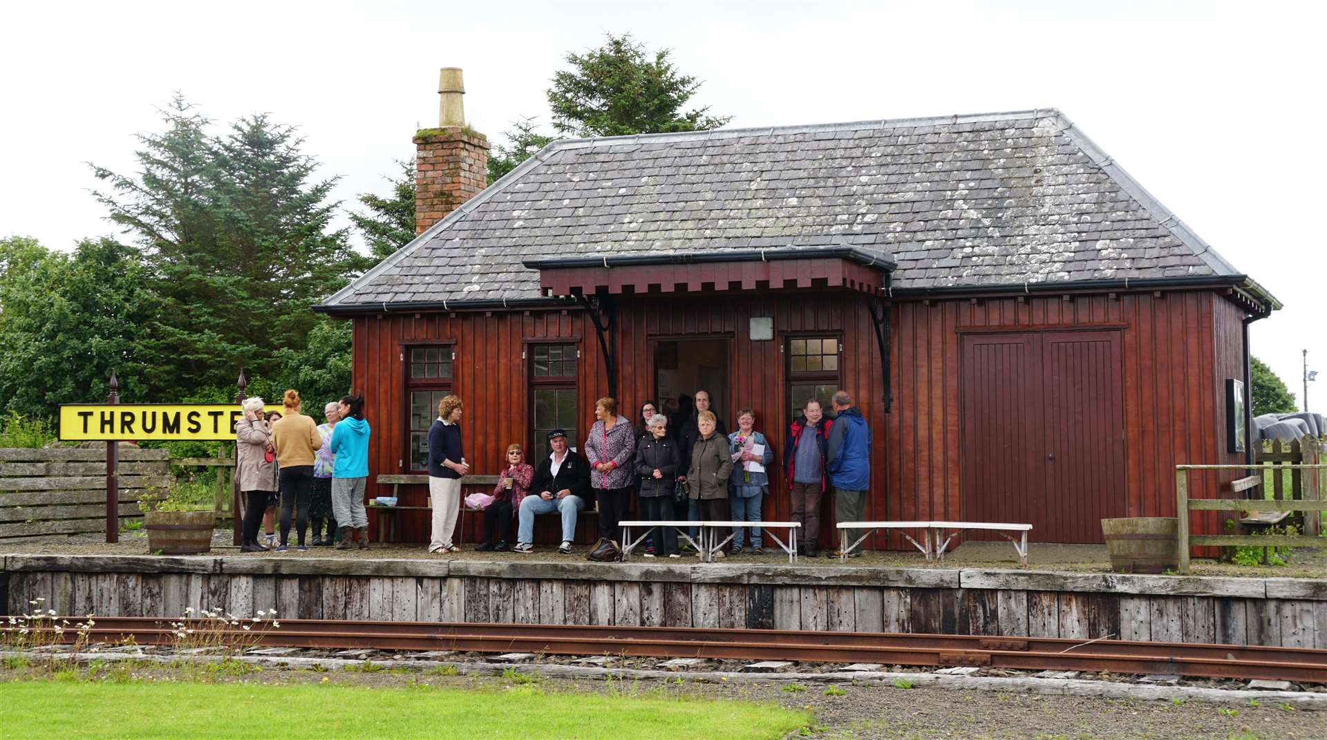Thrumster's historic railway station was connected to the electrical grid and officially 'switched on' at a public event on Sunday. Picture: DGS