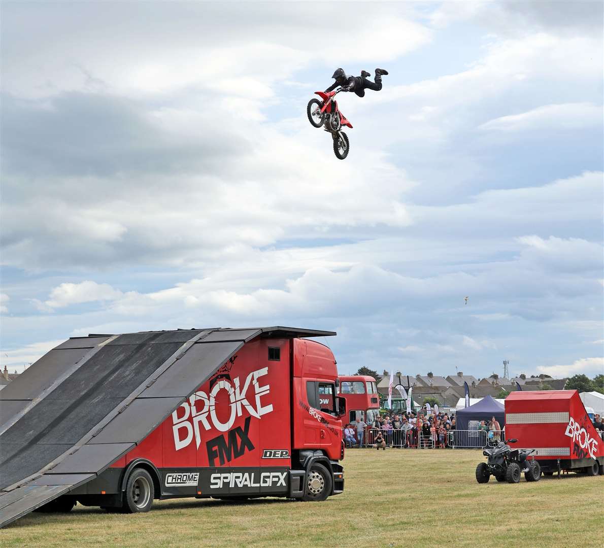 John Pearson shows the acrobatic style of Broke FMX. Picture: James Gunn