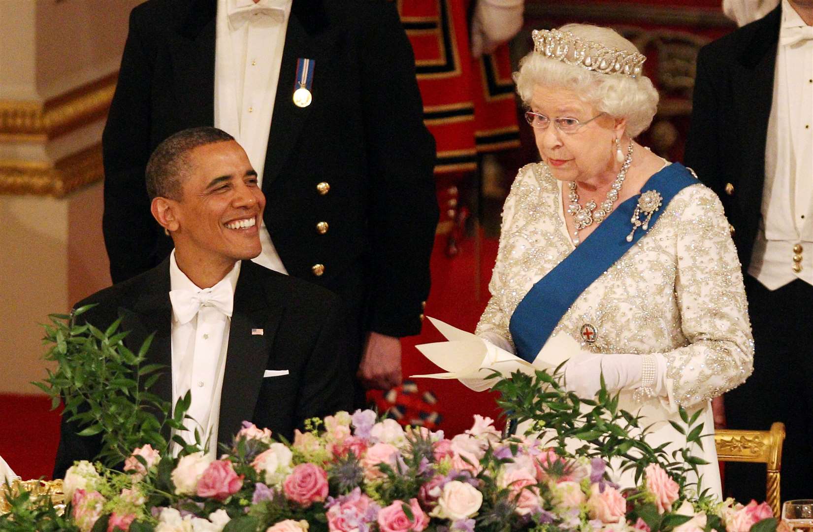 The Queen and then US President Barack Obama at a Buckingham Palace State Banquet (PA)
